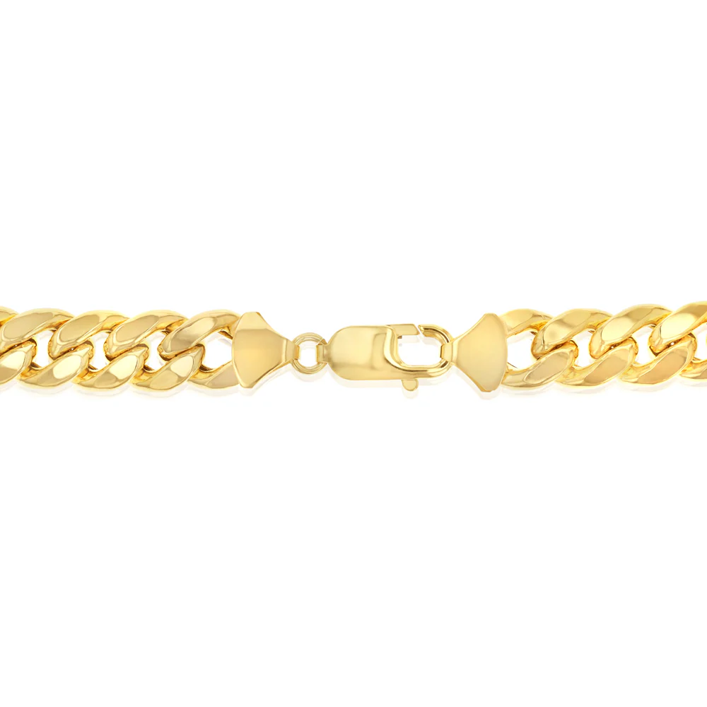 9ct Yellow Gold Superlight Hollow 250 Gauge Miami 55cm Chain - Image 3