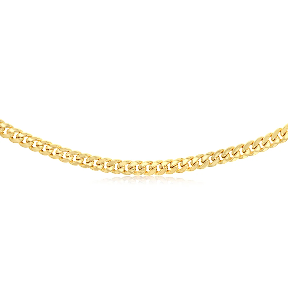 9ct Yellow Gold Superlight Hollow 250 Gauge Miami 60cm Chain - Image 2
