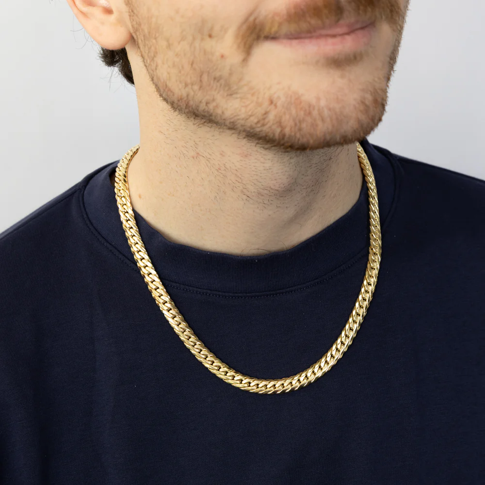 9ct Yellow Gold Textured Herringbone Hollow 55cm Chain - Image 2
