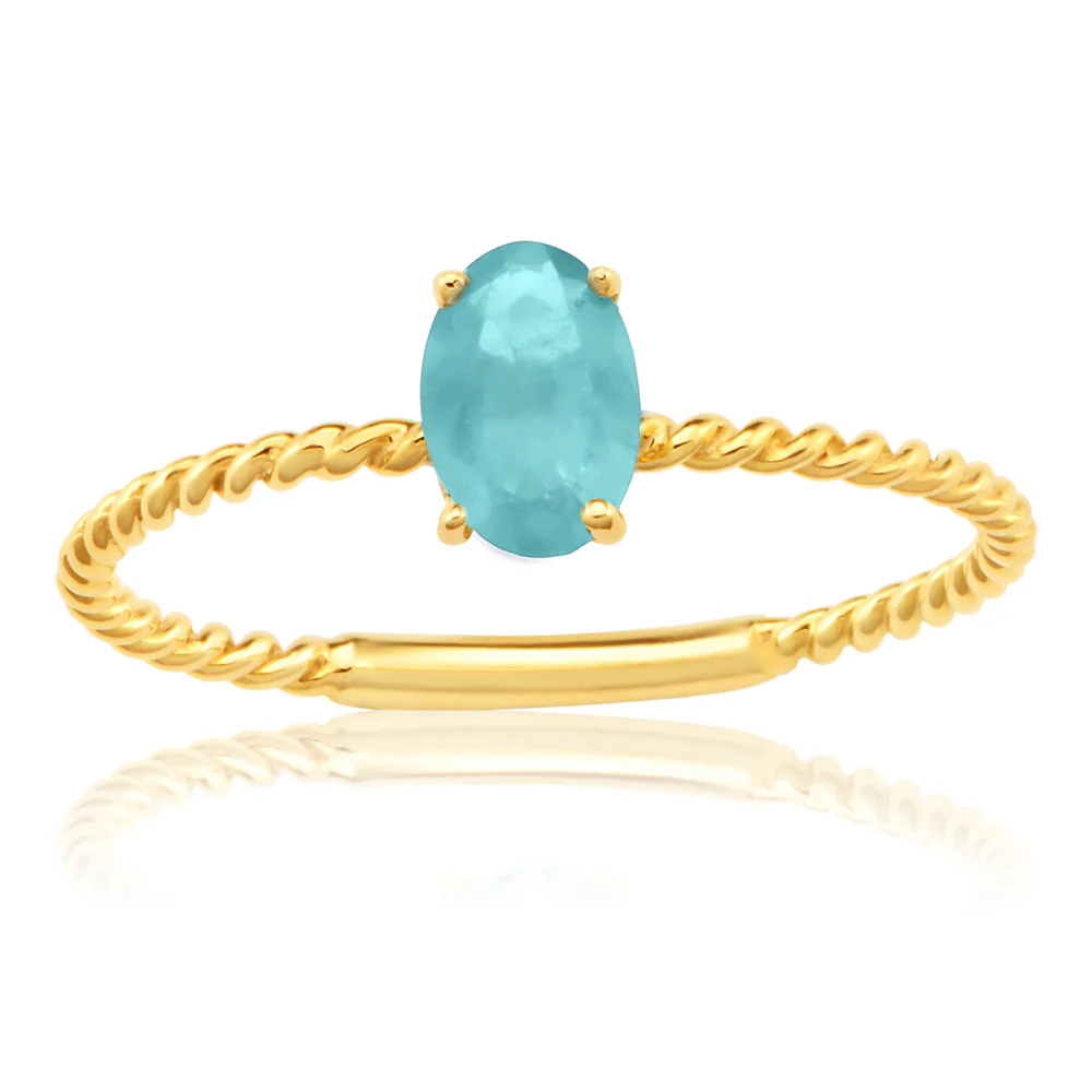 9ct Yellow Gold Turquoise Ring - Image 2