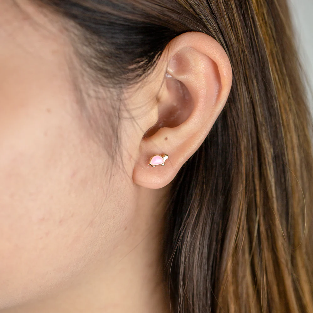 9ct Yellow Gold Turtle Earrings - Image 2