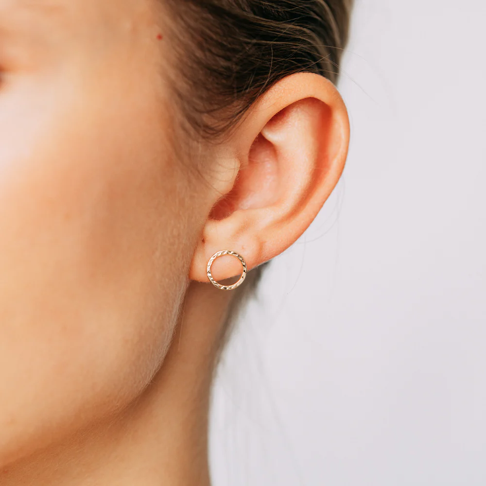 9ct Yellow Gold Twisted 8mm Sleeper Earrings - Image 2