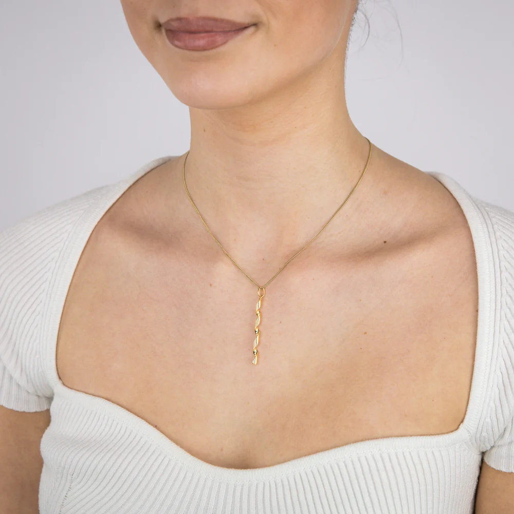 9ct Yellow Gold Twisted Pendant - Image 2