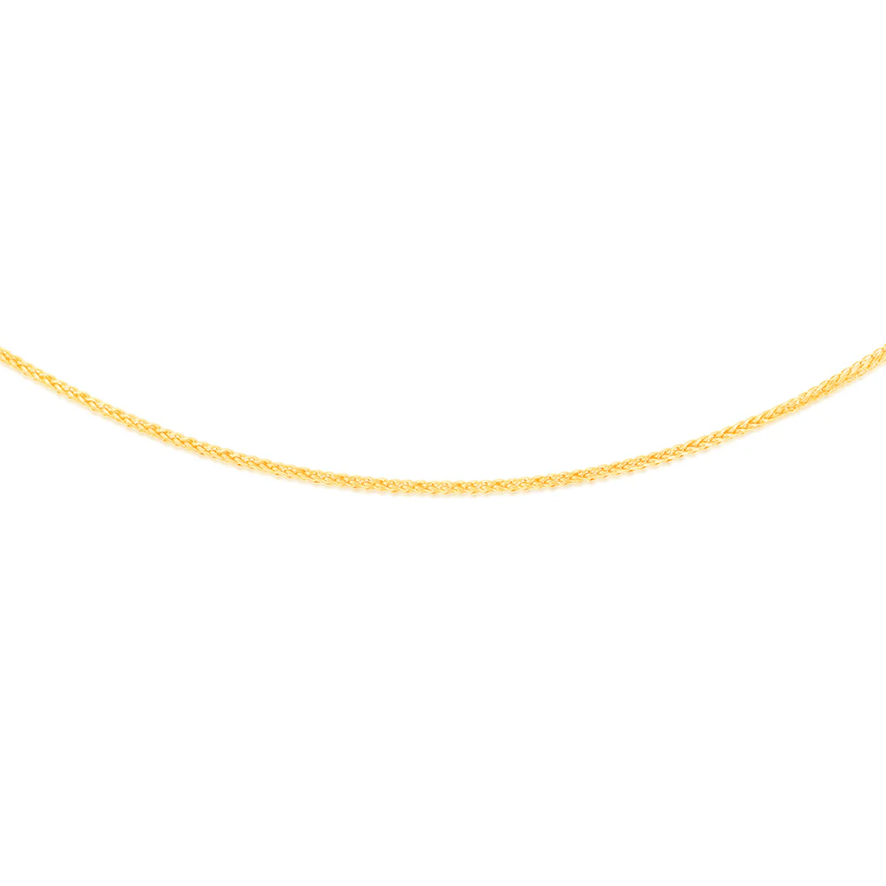 9ct Yellow Gold Wheat Diamond Cut 50 Gauge 50cm Chain - Image 2