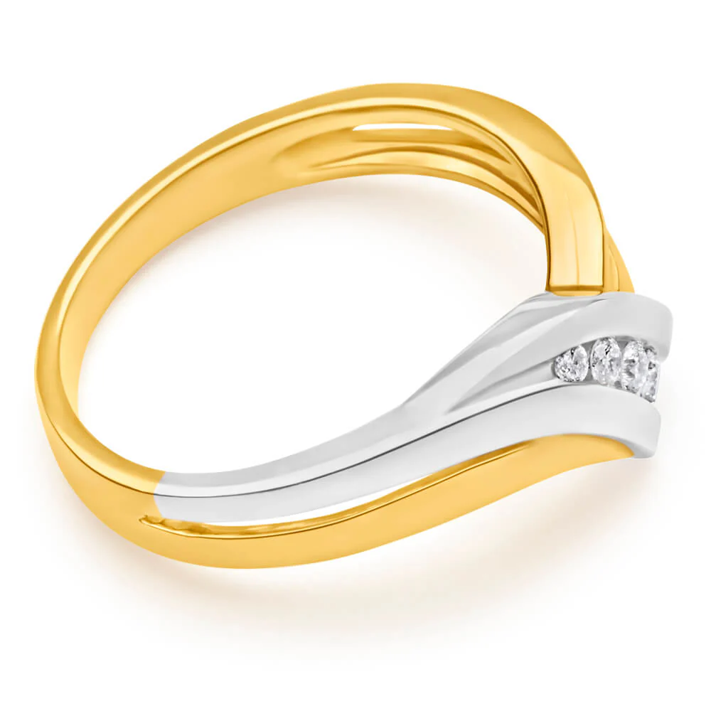 9ct Yellow Gold & White Gold 'Anari' Ring With 0.1 Carats Of Diamonds - Image 2