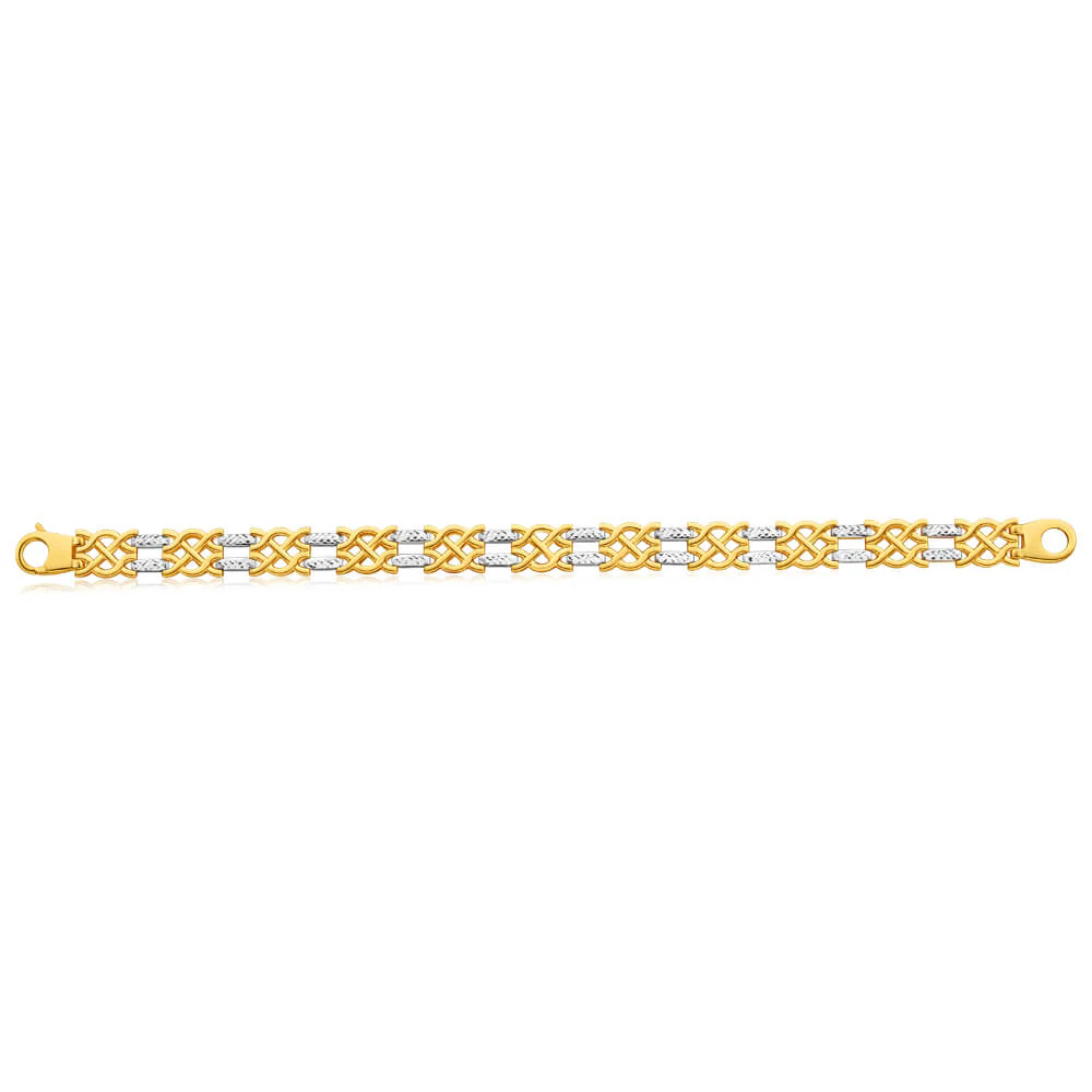 9ct Yellow Gold & White Gold Dazzling Fancy Bracelet - Image 2