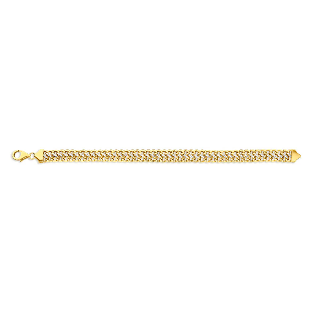 9ct  Yellow Gold & White Gold Fancy Bracelet - Image 2