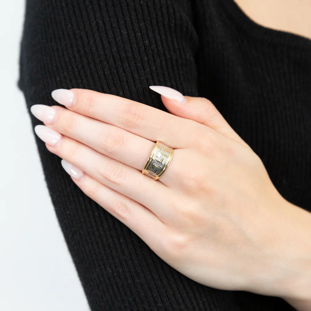 9ct Yellow Gold & White Gold Key Of Life Ring - Image 3