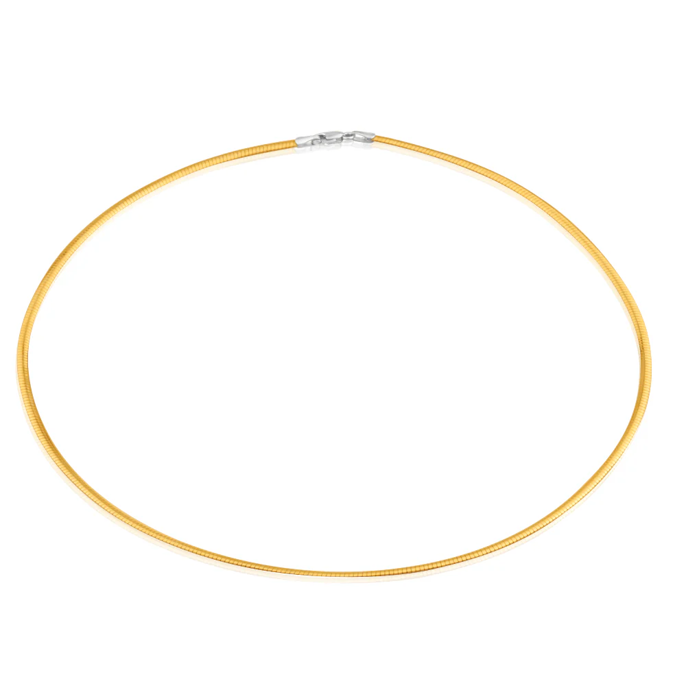 9ct Yellow Gold & White Gold Silver Filled Omega Reversible Chain - Image 2