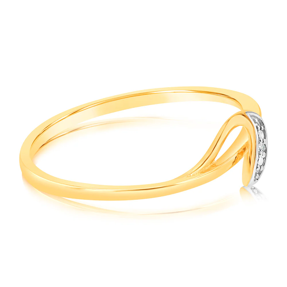 9ct Yellow Gold With 1 Brilliant Cut Diamond Ring - Image 2