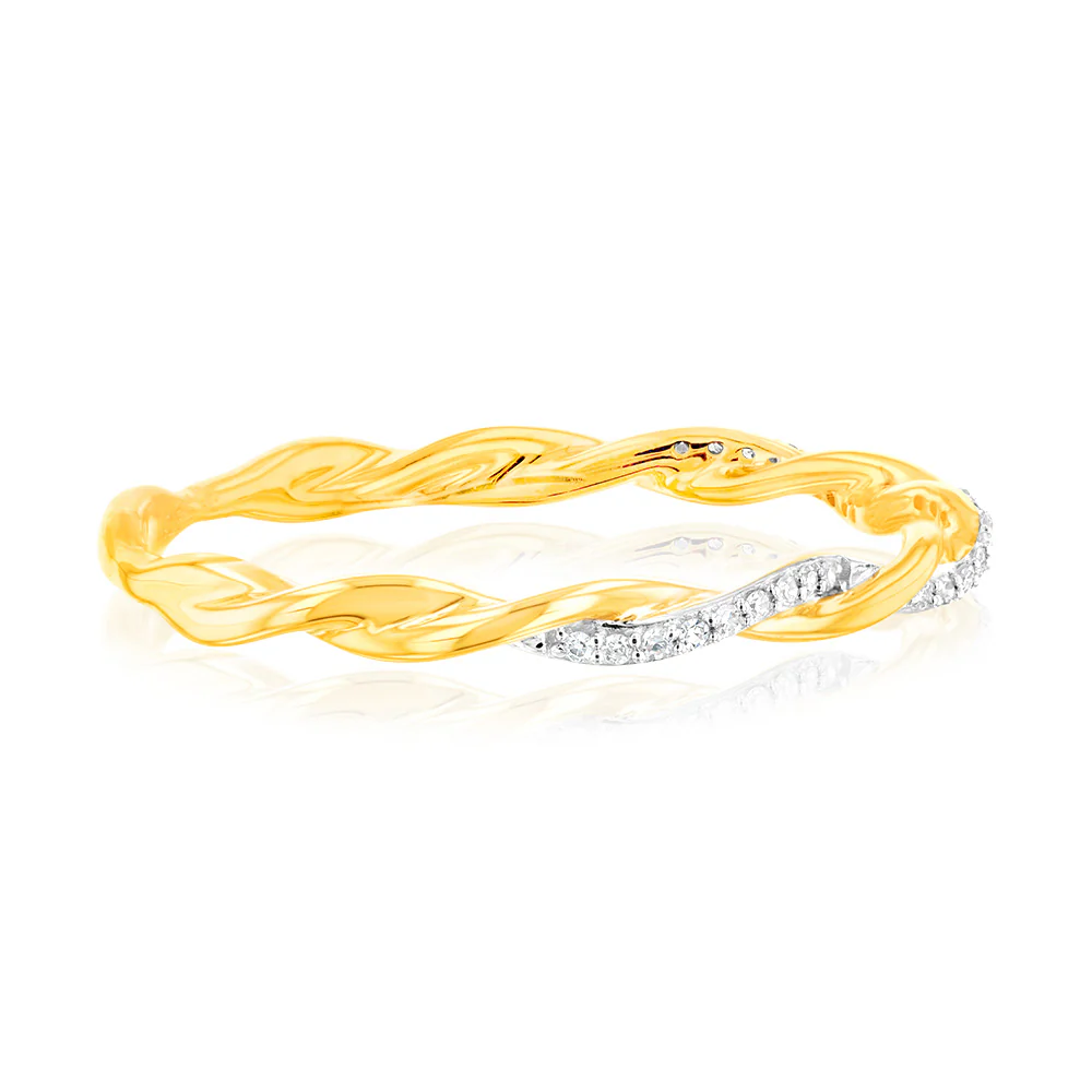 9ct Yellow Gold Wrap Around Diamond Ring with 27 Brilliant Cut Diamonds - Image 2