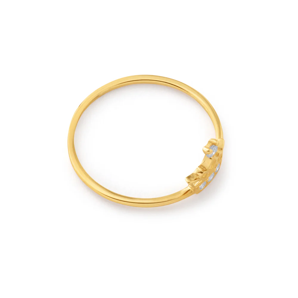 9ct Yellow Gold Zirconia Crown Ring - Image 2