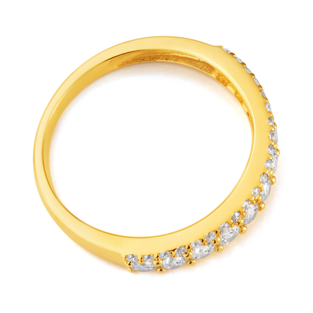 9ct Yellow Gold Zirconia Eternity Straight Ring - Image 2