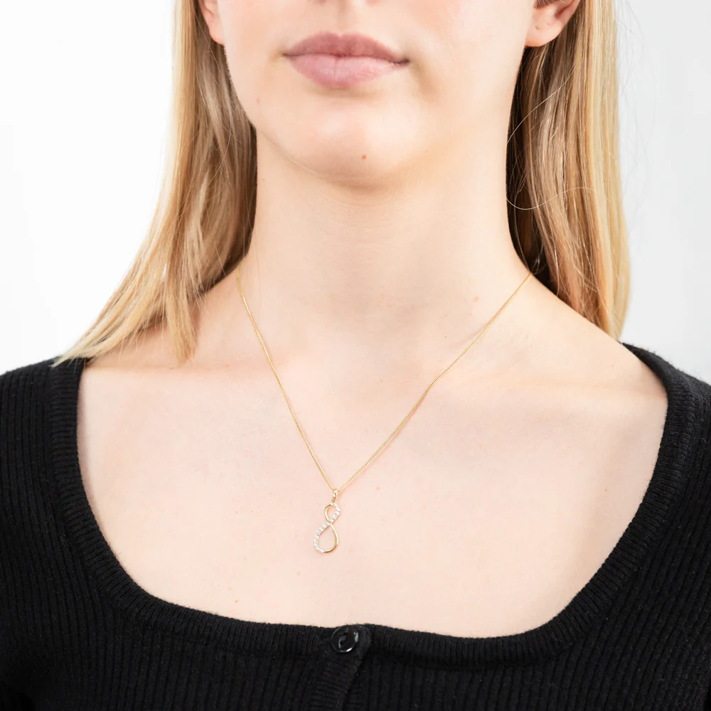 9ct Yellow Gold Zirconia Infinity Pendant - Image 2