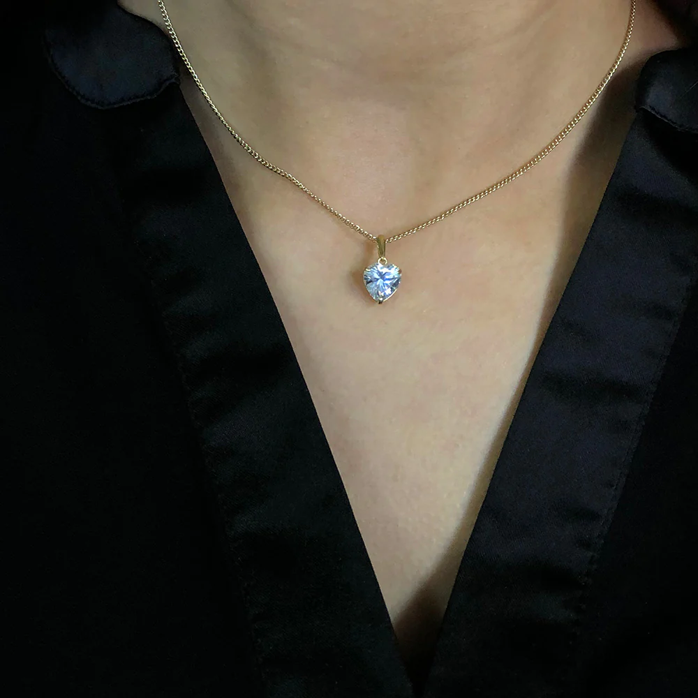 9ct Yellow Gold Zirconia Pendant - Image 2