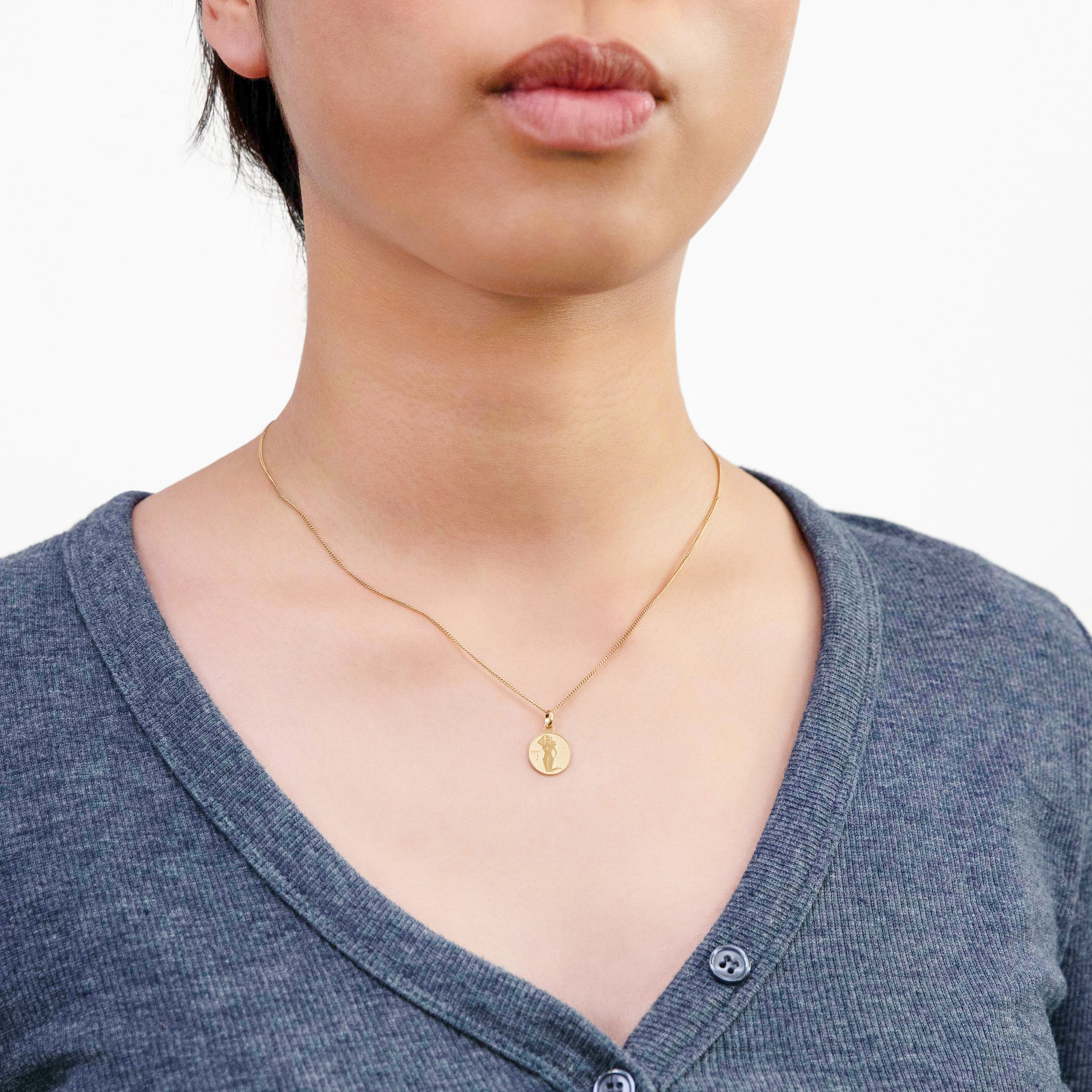 9ct Yellow Gold Zodiac Virgo Pendant - Image 2