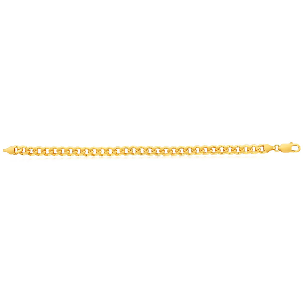 9ct Yellow Heavy Solid Gold Curb 21cm Bracelet 200 gauge - Image 2