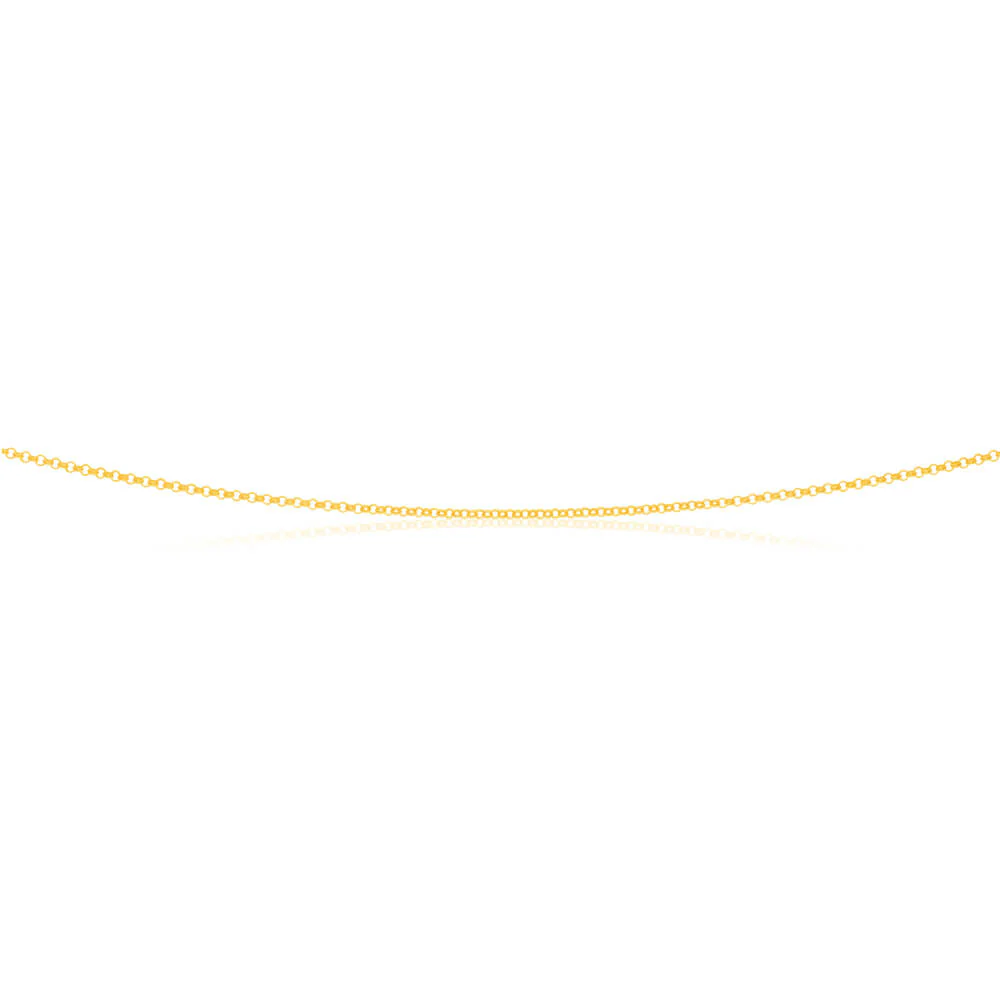 9ct Yellow Solid Gold 1.6mm Belcher Chain 45cm - Image 2