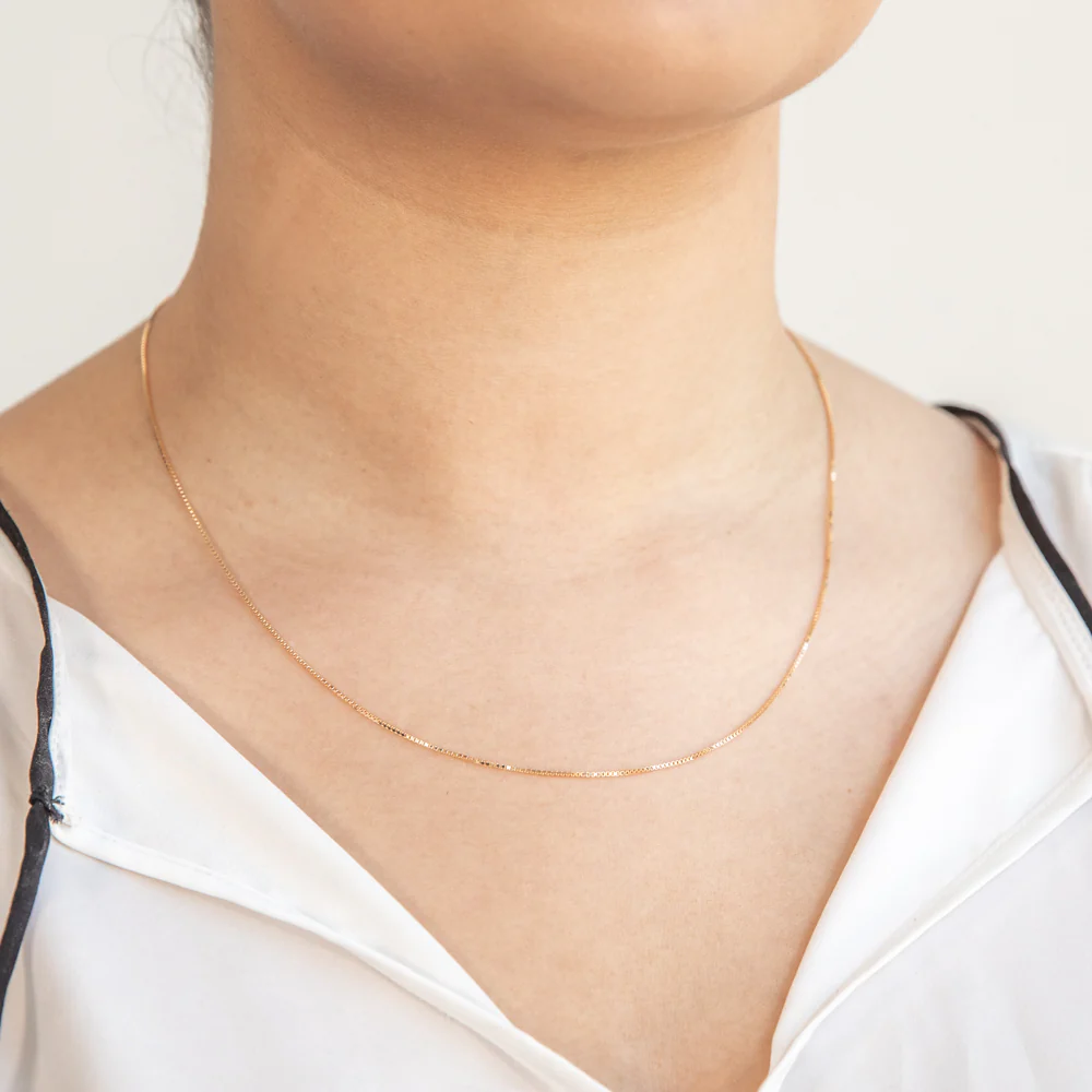 9ct Yellow Solid Gold 15 Gauge 46cm Chain - Image 3