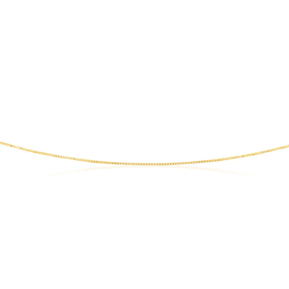 9ct Yellow Solid Gold 15 Gauge Box 41cm Chain - Image 2