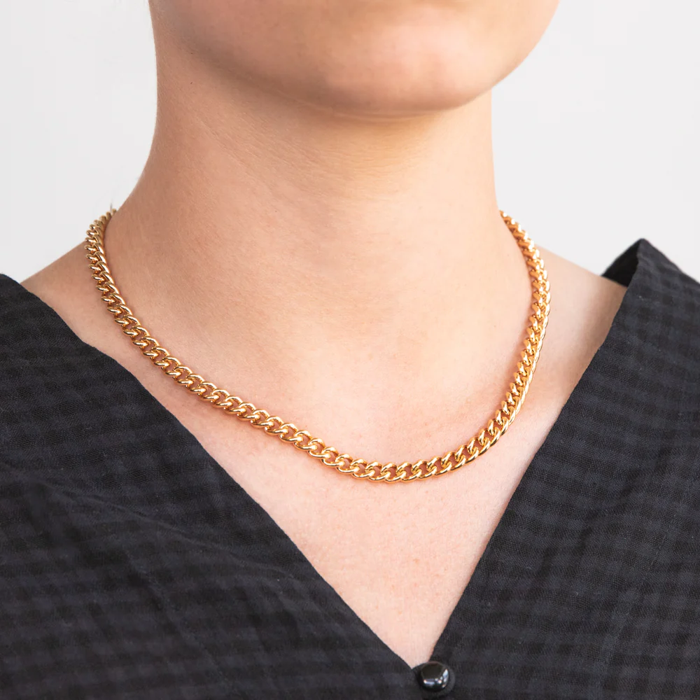 9ct Yellow Solid Gold 180 Gauge Boltring Curb Chain - Image 3