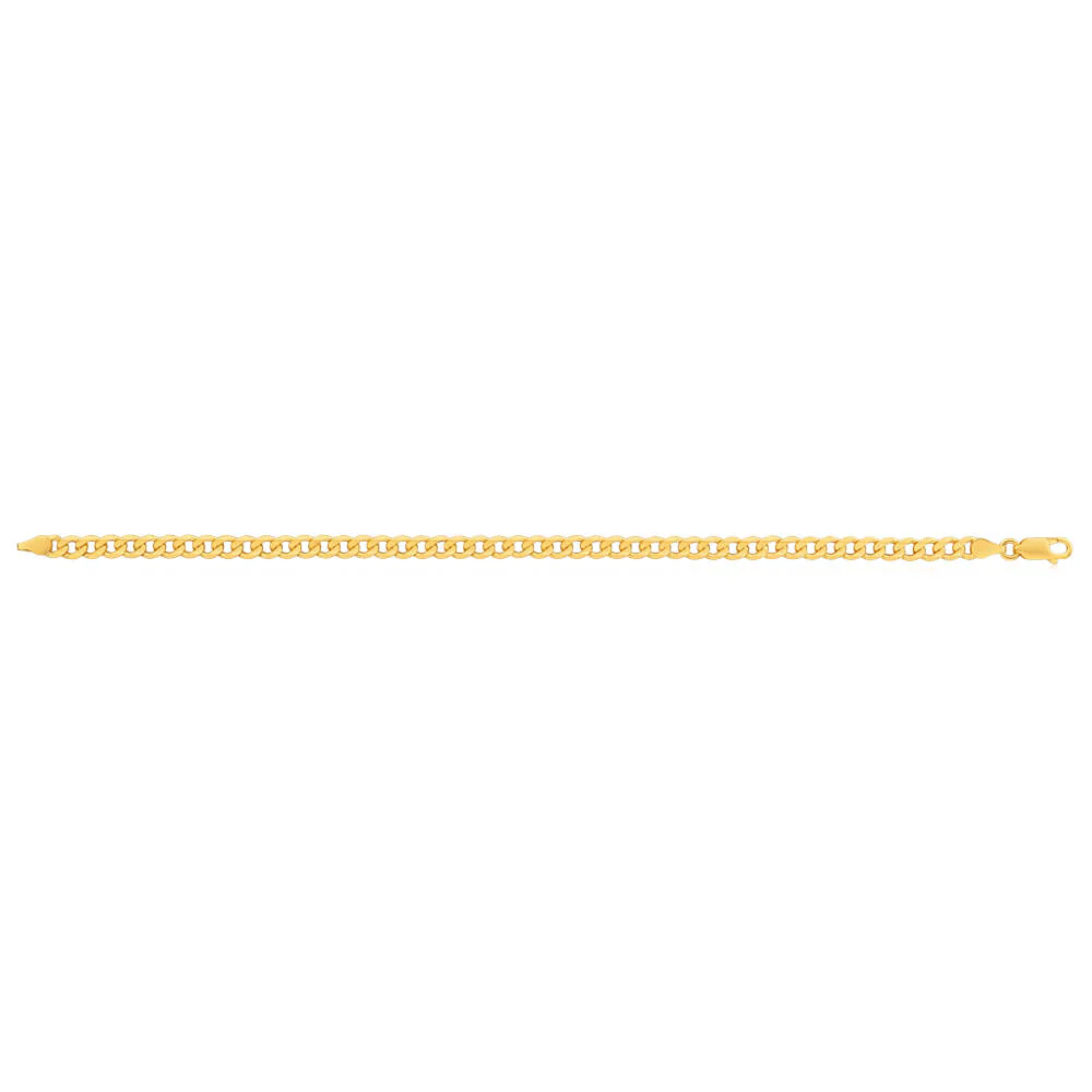 9ct Yellow Solid Gold 21cm 120 Gauge Curb Bracelet - Image 2