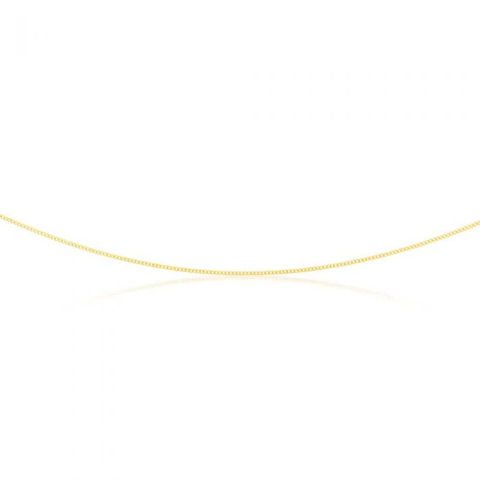 9ct Yellow Solid Gold 30 Gauge Curb 40cm Chain - Image 2