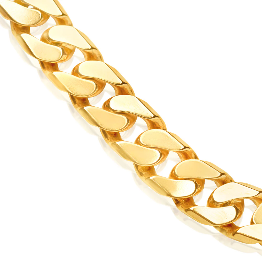 9ct Yellow Solid Gold 350 Gauge 55cm Curb Chain - Image 3