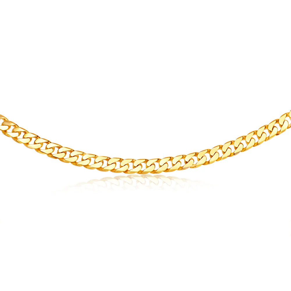 9ct Yellow Solid Gold 350 Gauge 60cm Curb Chain - Image 2