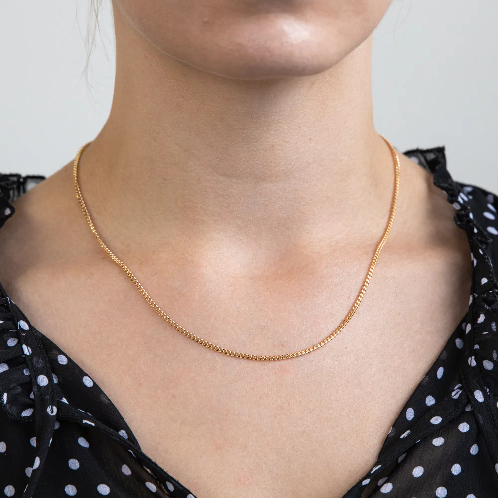 9ct Yellow Solid Gold 45cm 60 Gauge Curb Chain - Image 4