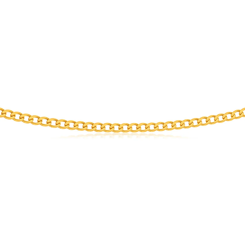 9ct Yellow Solid Gold 45cm Curb Chain 100 Gauge - Image 2