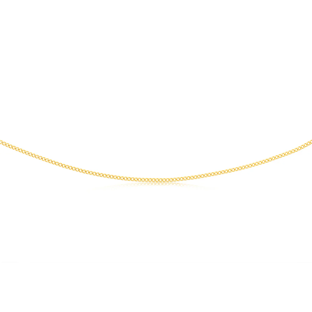 9ct Yellow Solid Gold 50cm 60 Gauge Curb Chain - Image 2