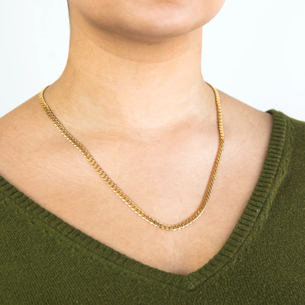 9ct Yellow Solid Gold 55cm 120 Gauge Curb Chain - Image 3