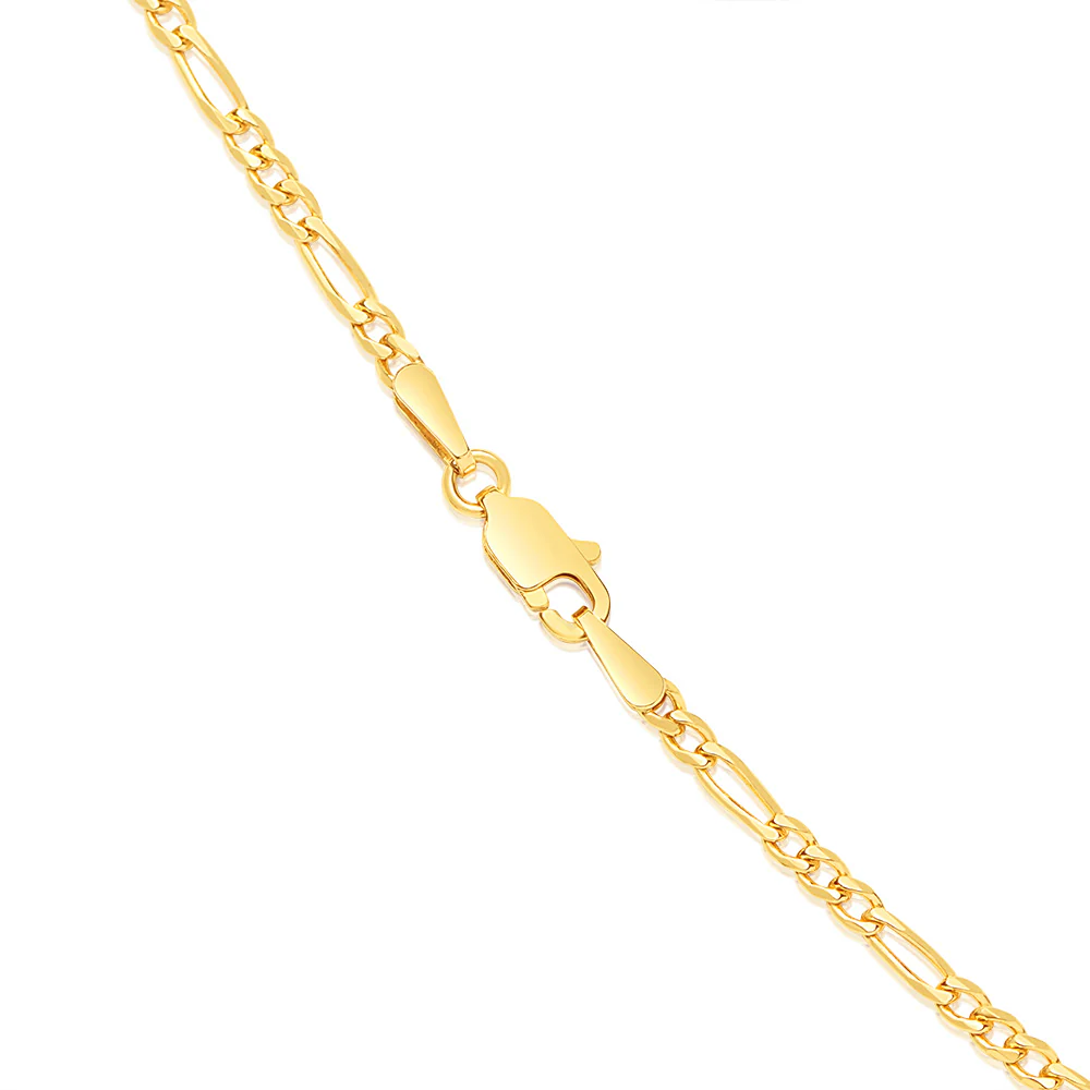 9ct Yellow Solid Gold 55cm Figaro Chain - Image 3