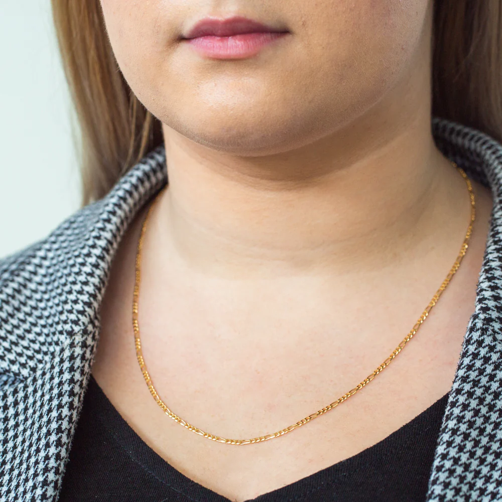 9ct Yellow Solid Gold 55cm Figaro Chain - Image 4