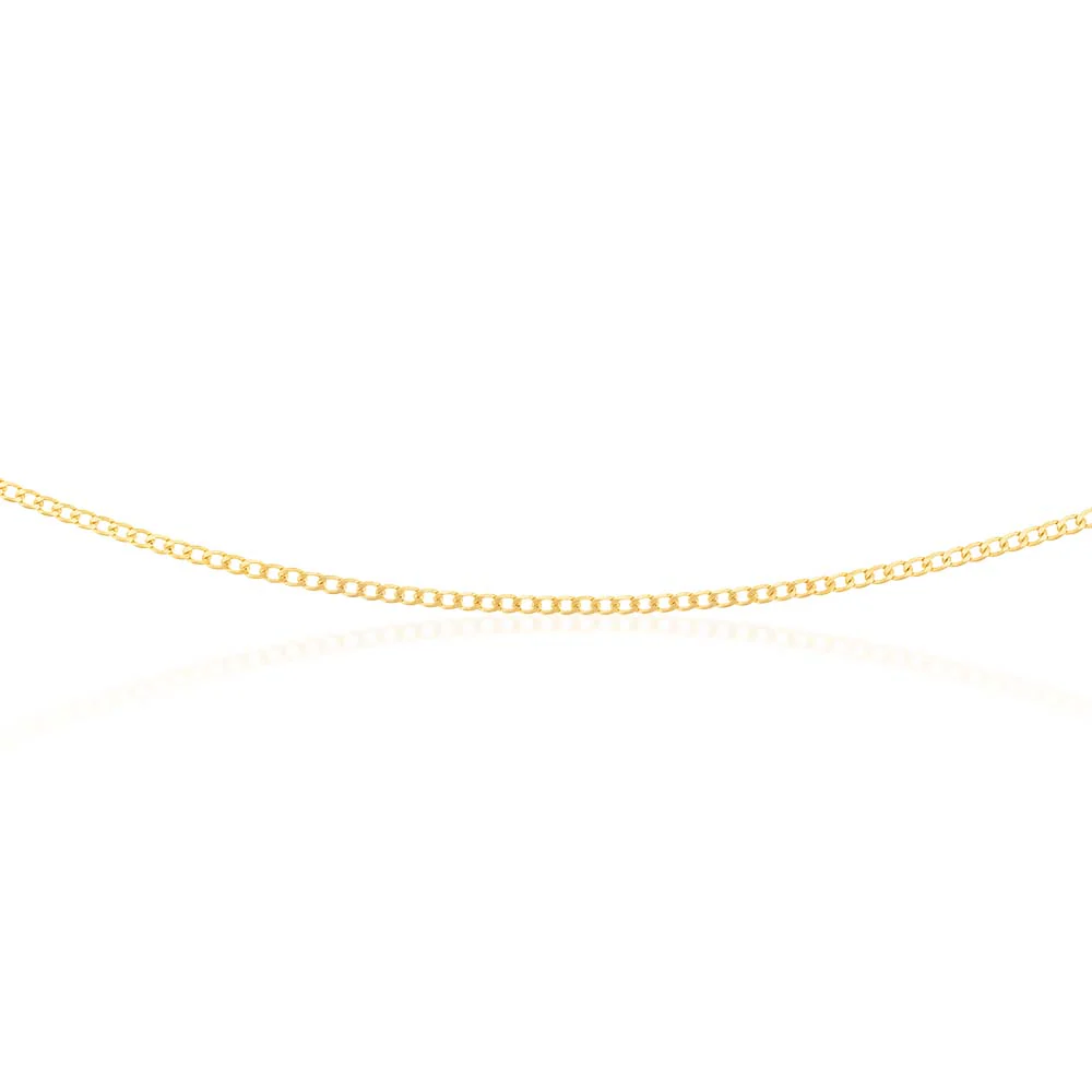 9ct Yellow Solid Gold 60 Gauge Curb 45cm Chain - Image 2