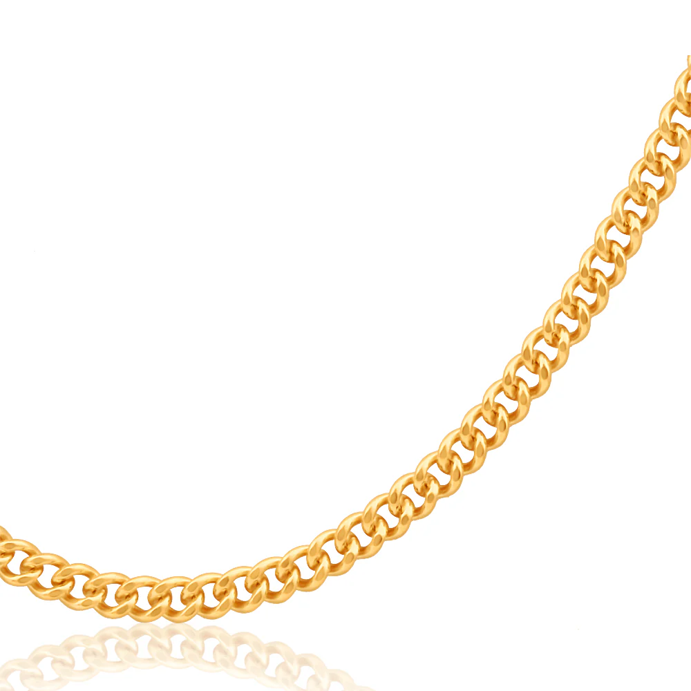 9ct Yellow Solid Gold 60cm Curb Dicut Chain 50Gauge - Image 2