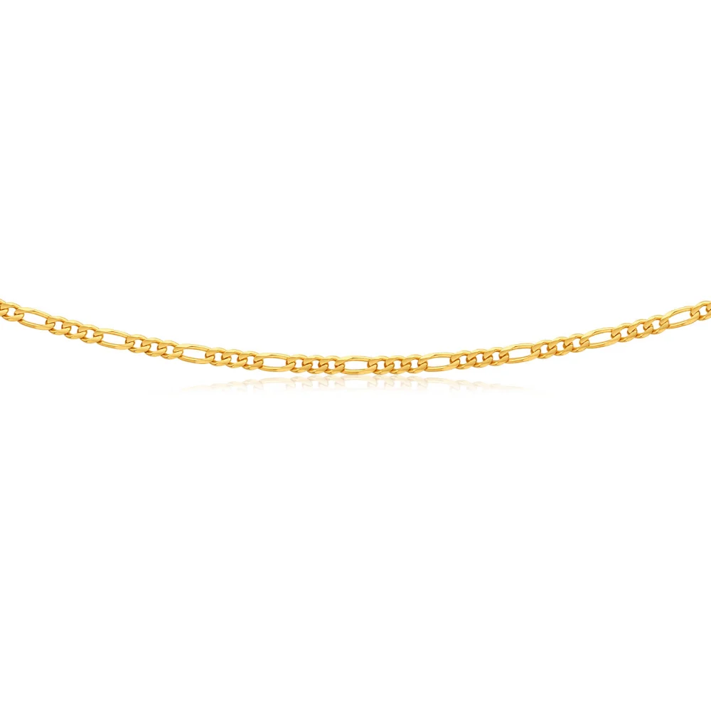 9ct Yellow Solid Gold Alluring Figaro Chain - Image 2