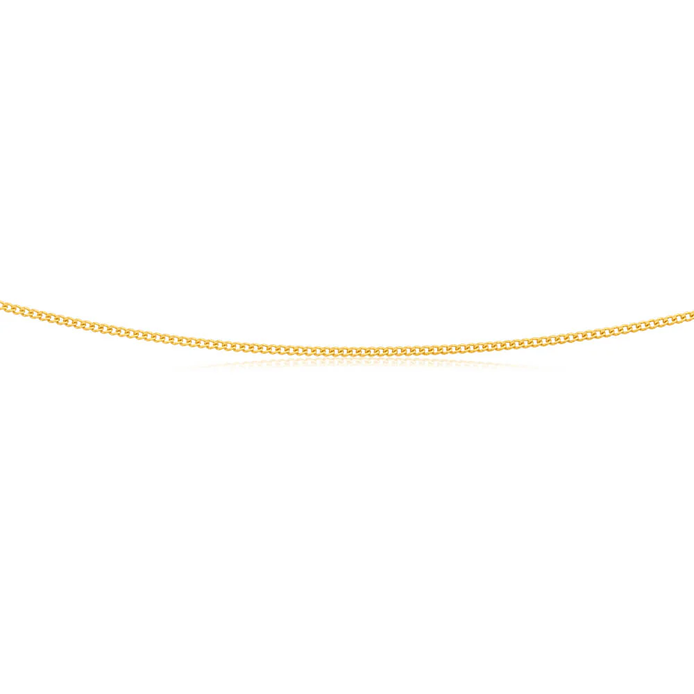 9ct Yellow Solid Gold Curb 45cm Chain - Image 2