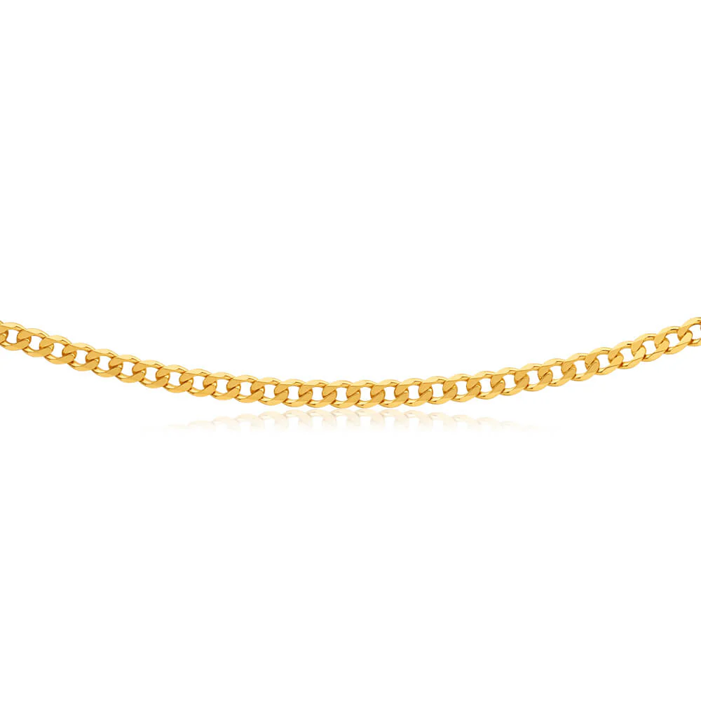 9ct Yellow Solid Gold Curb 50cm Chain 120 Gauge - Image 2