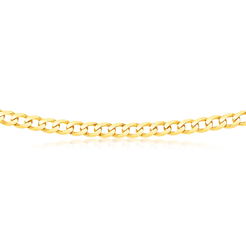 9ct Yellow Solid Gold Curb Chain 50cm in 150 Gauge - Image 2