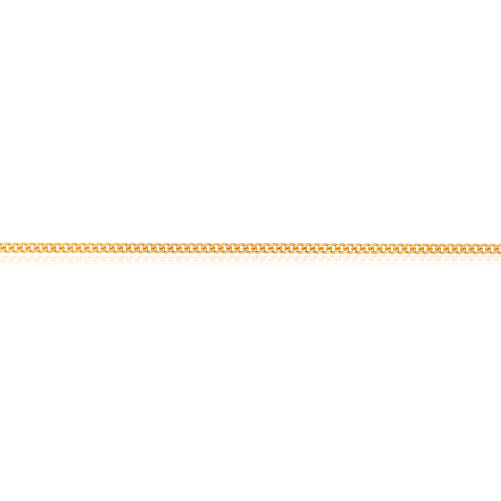 9ct Yellow Solid Gold Curb Dicut 70cm Chain 50Gauge - Image 2