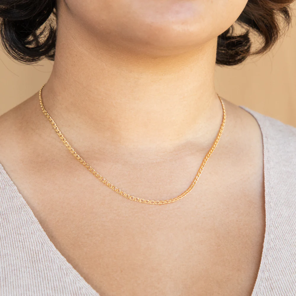 9ct Yellow Solid Gold Curb Double Diamond Cut 45cm Chain 40gauge - Image 3