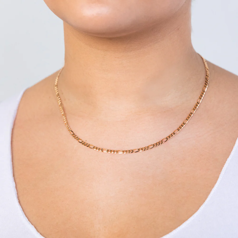 9ct Yellow Solid Gold Figaro 1:3 45cm Chain 80 Gauge - Image 3