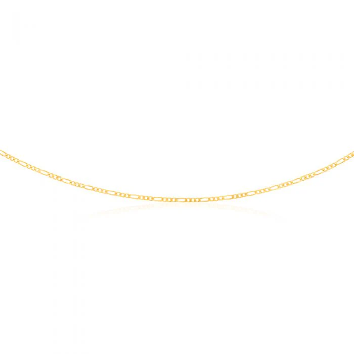 9ct Yellow Solid Gold Figaro 1:3 50cm Chain 60Gauge - Image 2