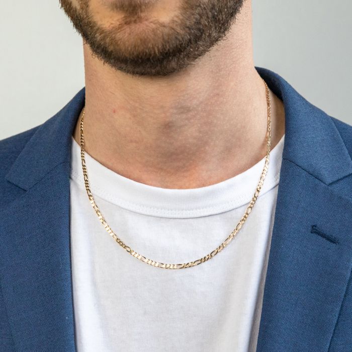 9ct Yellow Solid Gold Figaro 1:3 80 Gauge 50cm chain - Image 2