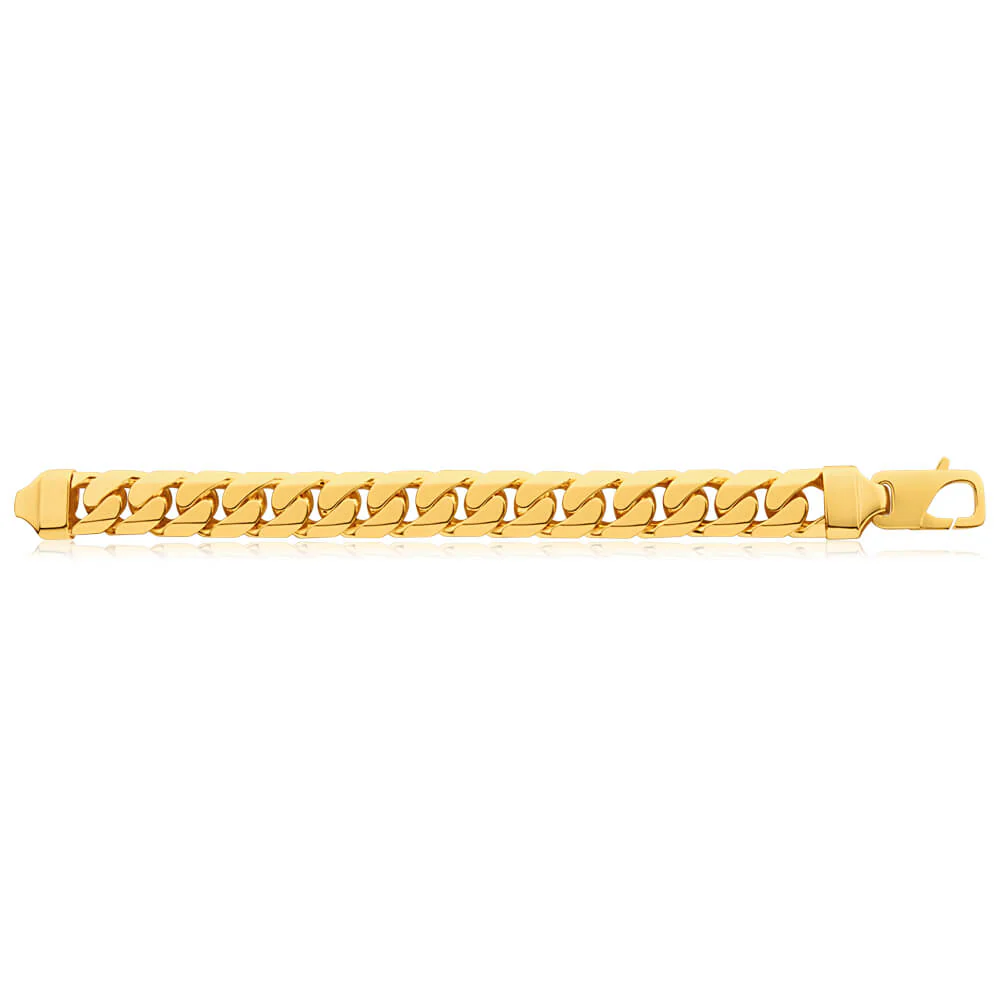 9ct Yellow SOLID Gold Heavy Curb 23cm Bracelet 550 Gauge - Image 2