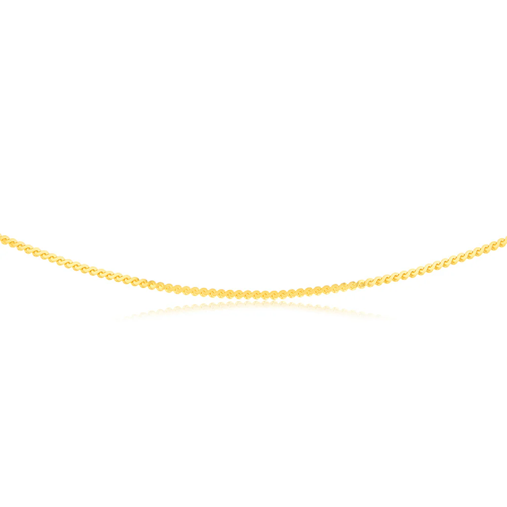 9ct Yellow Solid Gold Serpantine 45cm Chain - Image 2