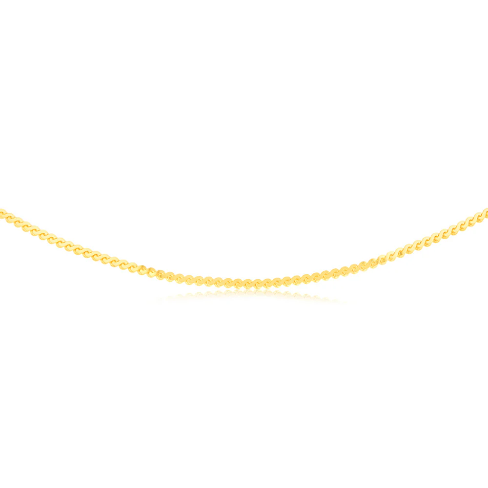 9ct Yellow Solid Gold Serpantine 45cm Chain - Image 3