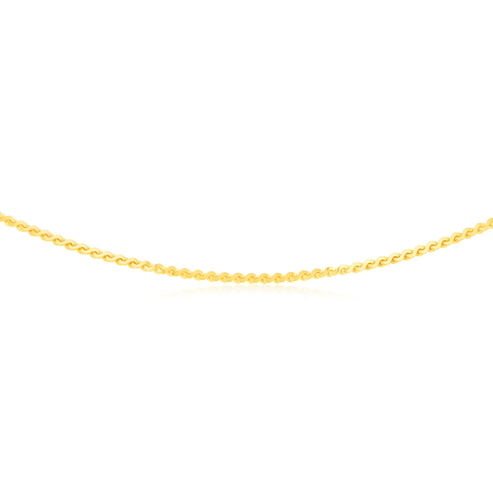 9ct Yellow Solid Gold Serpentine 45cm Chain - Image 2